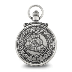 Charles Hubert Antique Chrome-finish Steam Engine Pocket Watch