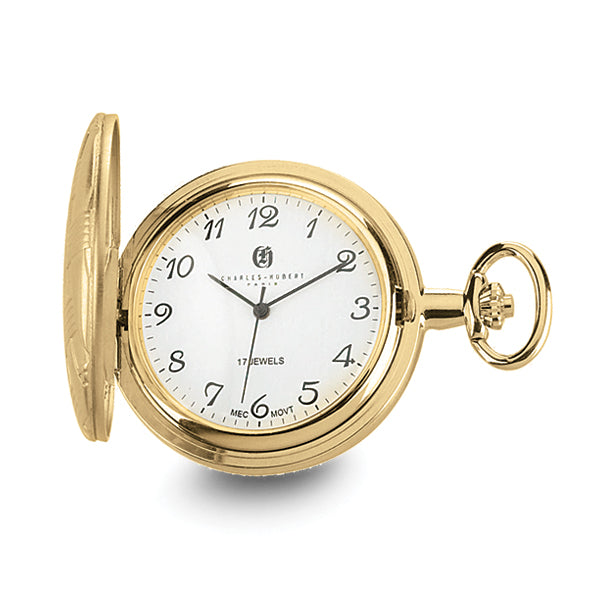 Charles Hubert Gold-finish Brass White Dial Pocket Watch