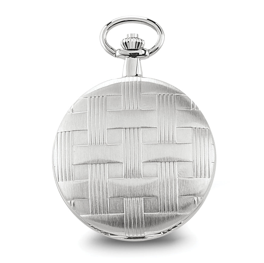 Charles Hubert Chrome-finish Brass Basketweave Pocket Watch