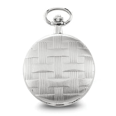 Charles Hubert Chrome-finish Brass Basketweave Pocket Watch