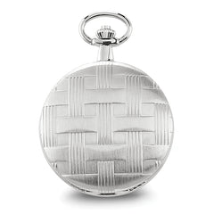 Charles Hubert Chrome-finish Brass Basketweave Pocket Watch