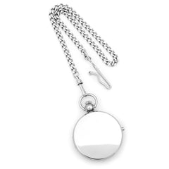 Charles Hubert Chrome-finish Brass Basketweave Pocket Watch
