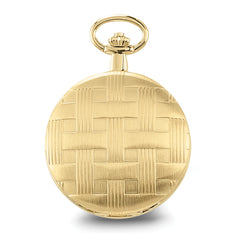 Charles Hubert Gold-finish Brass Basketweave Pocket Watch