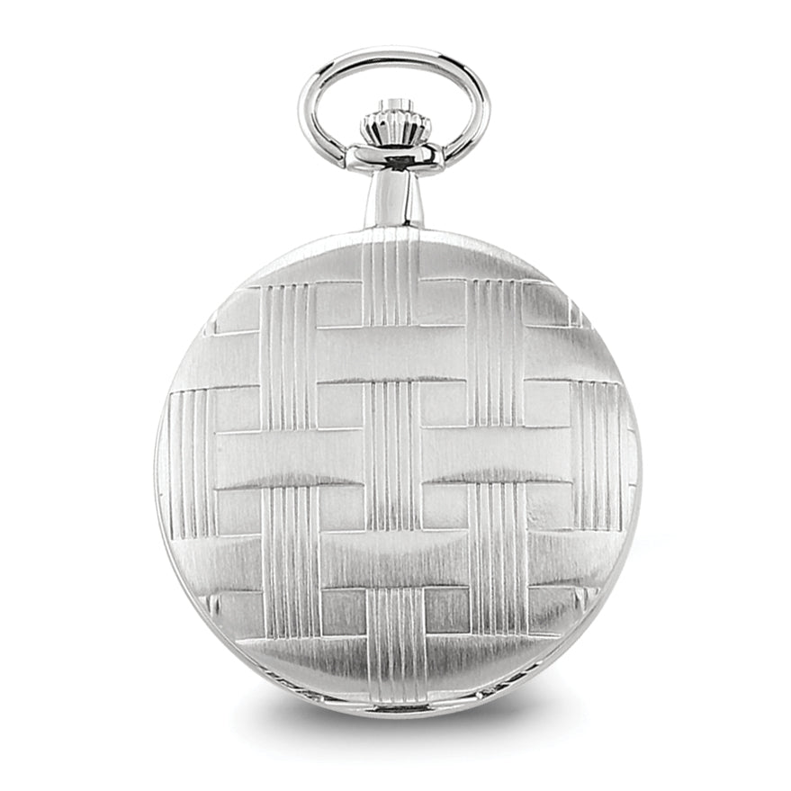 Charles Hubert Chrome-finish Brass Basketweave Pocket Watch