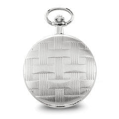 Charles Hubert Chrome-finish Brass Basketweave Pocket Watch
