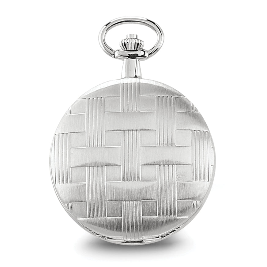 Charles Hubert Chrome-finish Brass Basketweave Pocket Watch