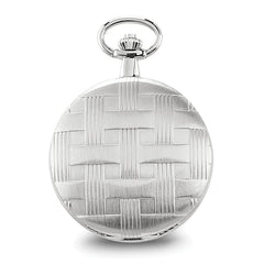 Charles Hubert Chrome-finish Brass Basketweave Pocket Watch