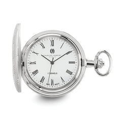 Charles Hubert Chrome-finish Brass Basketweave Pocket Watch