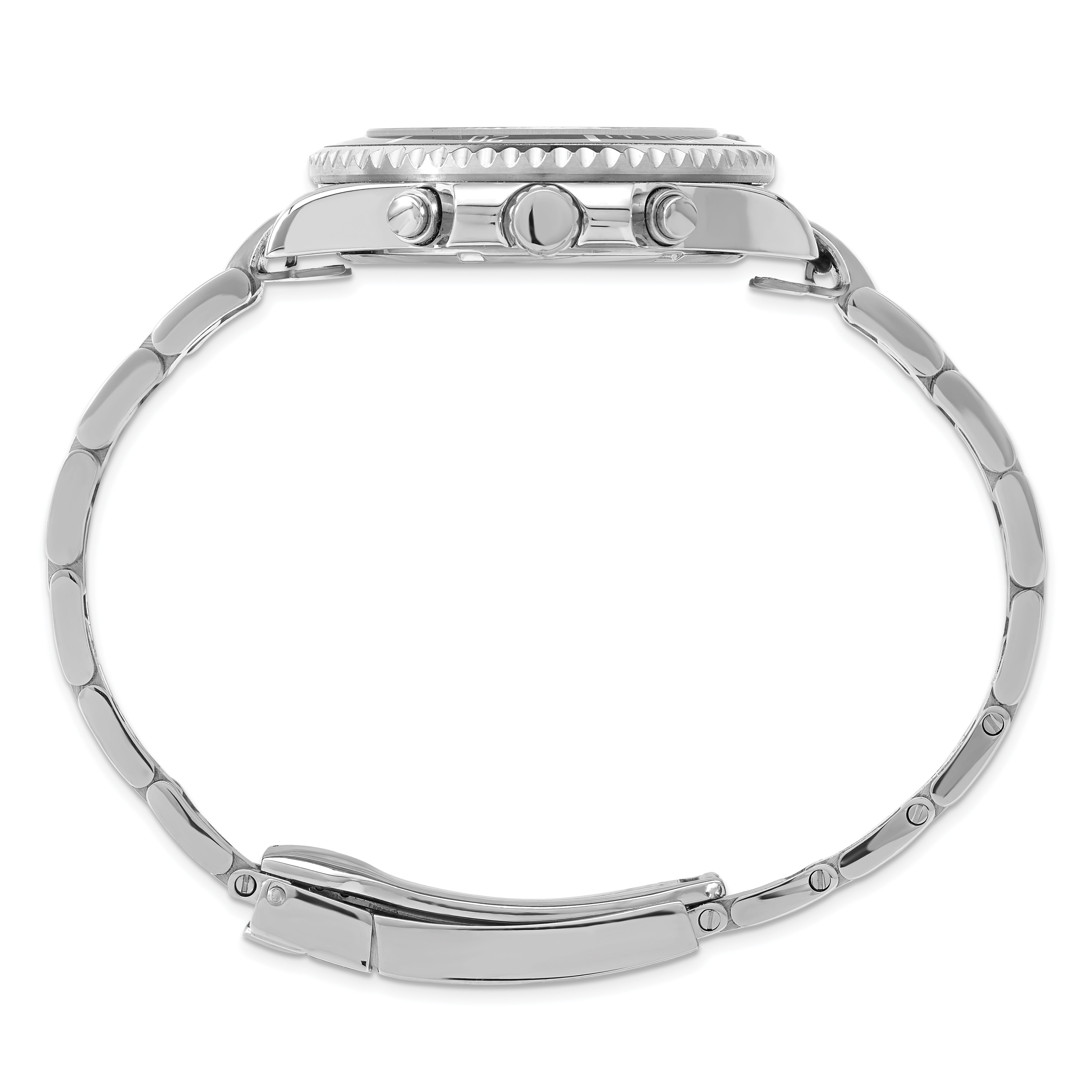 Mens Mountroyal Stainless Steel Black Dial Chrono Divers Watch