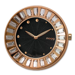 Moog Rose Pol. Stnlss Stl/Black Dial/Crystal Bezel Watch Only