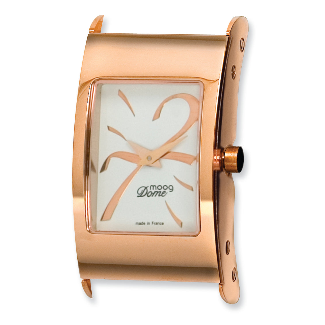 Moog Rose/Blk Pol/Satin Stnlss Stl/Blk Dial/Rose 7-2 Mrkrs Watch Only