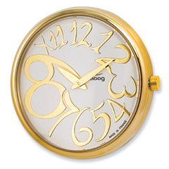 Moog Gld-tone Pol. Stnlss Stl/White Dial/Gld-tone Mrkrs Watch Only