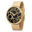 Moog Gold-plated Round Black Dial Watch w/ (TS-06G)Beige Band