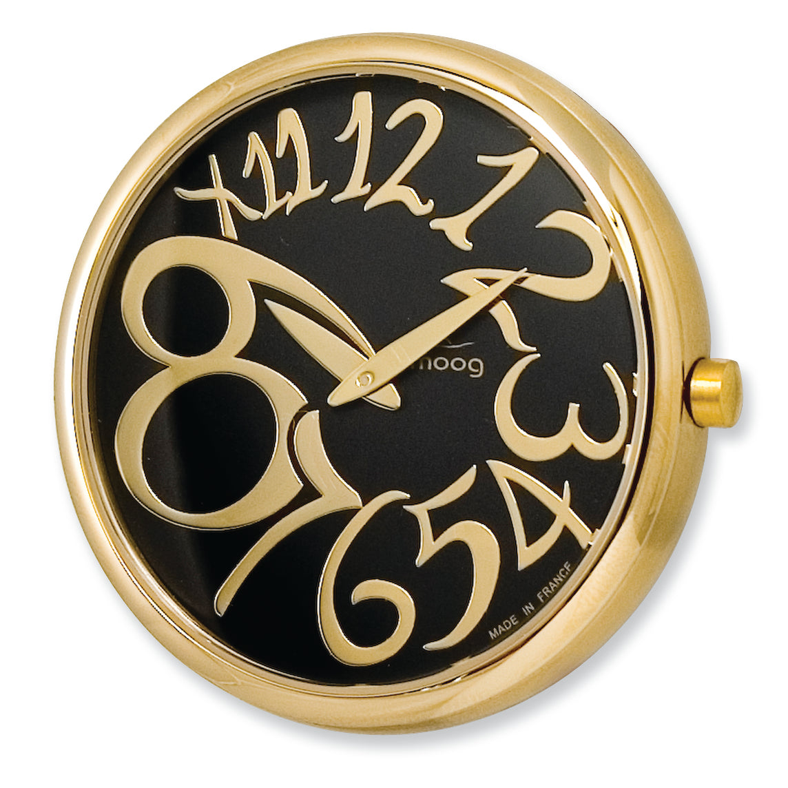 Moog Gld-tone Satin Stnlss Stl/Black Dial/Gld-tone Mrkrs Watch Only