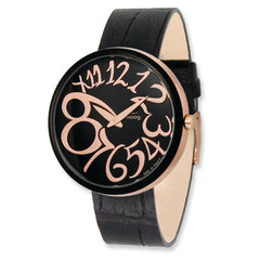 Moog Rose/Blk-pltd Round Blk Dial Watch w/(MC-01RG) Black Band