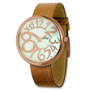 Mother of Pearl Dial Watch with Pm-105RG Brown Band - Sophia Jewelers