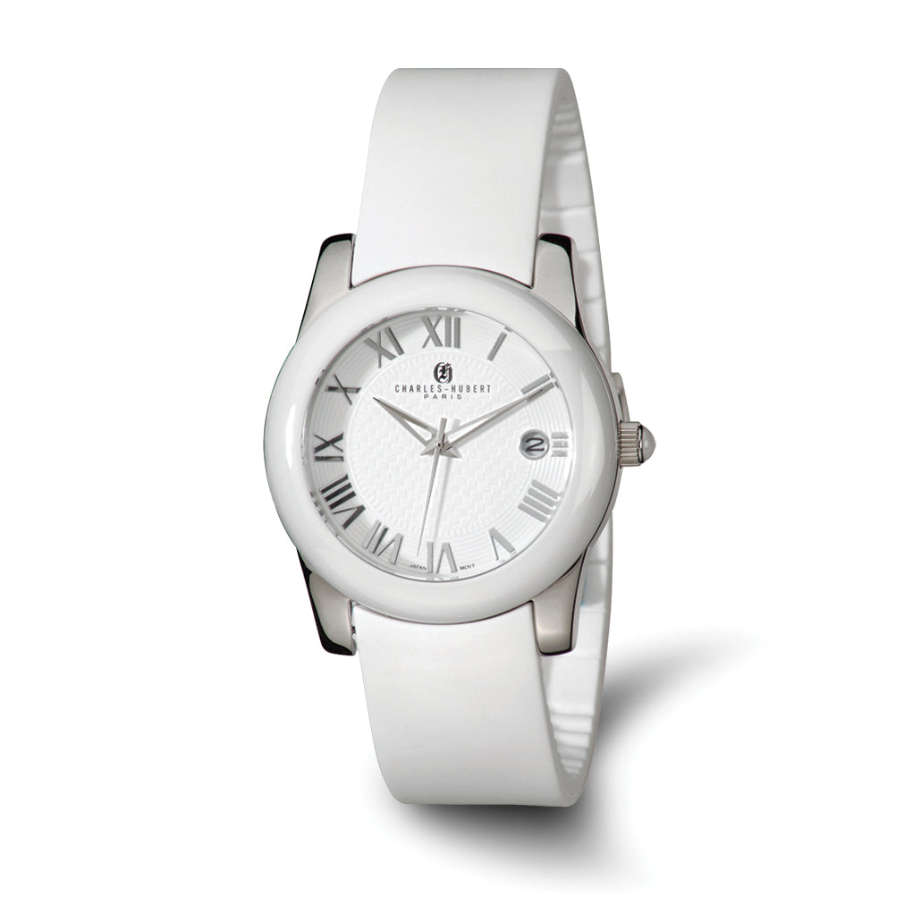 Charles Hubert Stainless Steel/Ceramic White Dial Watch