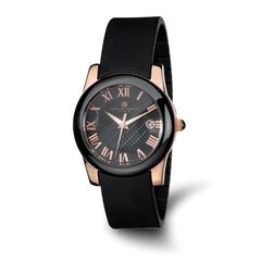 Charles Hubert Rose IP-plated Stainless Steel/Ceramic Black Dial Watch