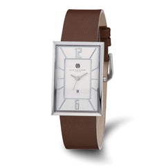 Charles Hubert Stainless Steel Silver-tone Dial Rectangle Quartz Watch