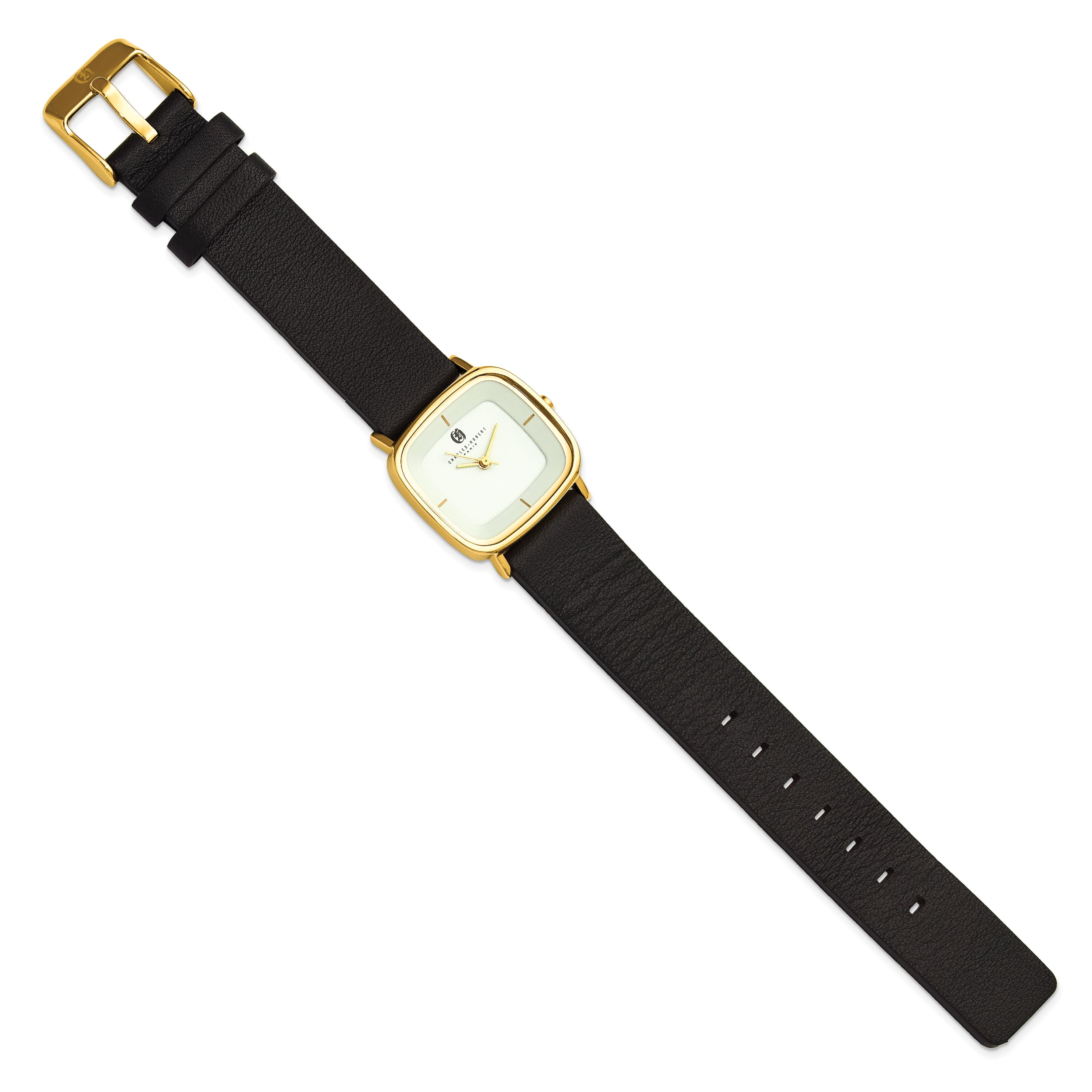 Charles Hubert IP-plated Stainless Steel White Dial Quartz Watch