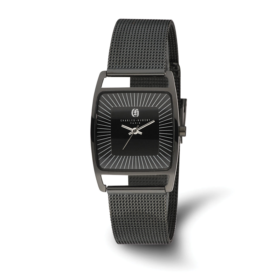 Charles Hubert Black IP-plated Stainless Steel Milanese Band Watch