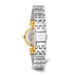 Charles Hubert IP-plated MOP Dial w/Stainless Steel Wire Bangle Watch