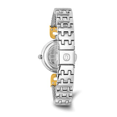 Charles Hubert Two-tone Stainless Steel Wire Bangle Silver Dial Watch