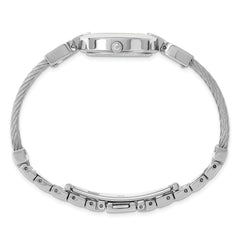 Charles Hubert Stainless Steel Wire Bangle Silver Dial Watch