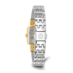 Charles Hubert IP-plated Stainless Steel Wire Bangle MOP Dial Watch