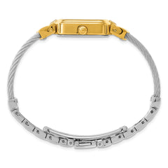 Charles Hubert IP-plated Stainless Steel Wire Bangle MOP Dial Watch