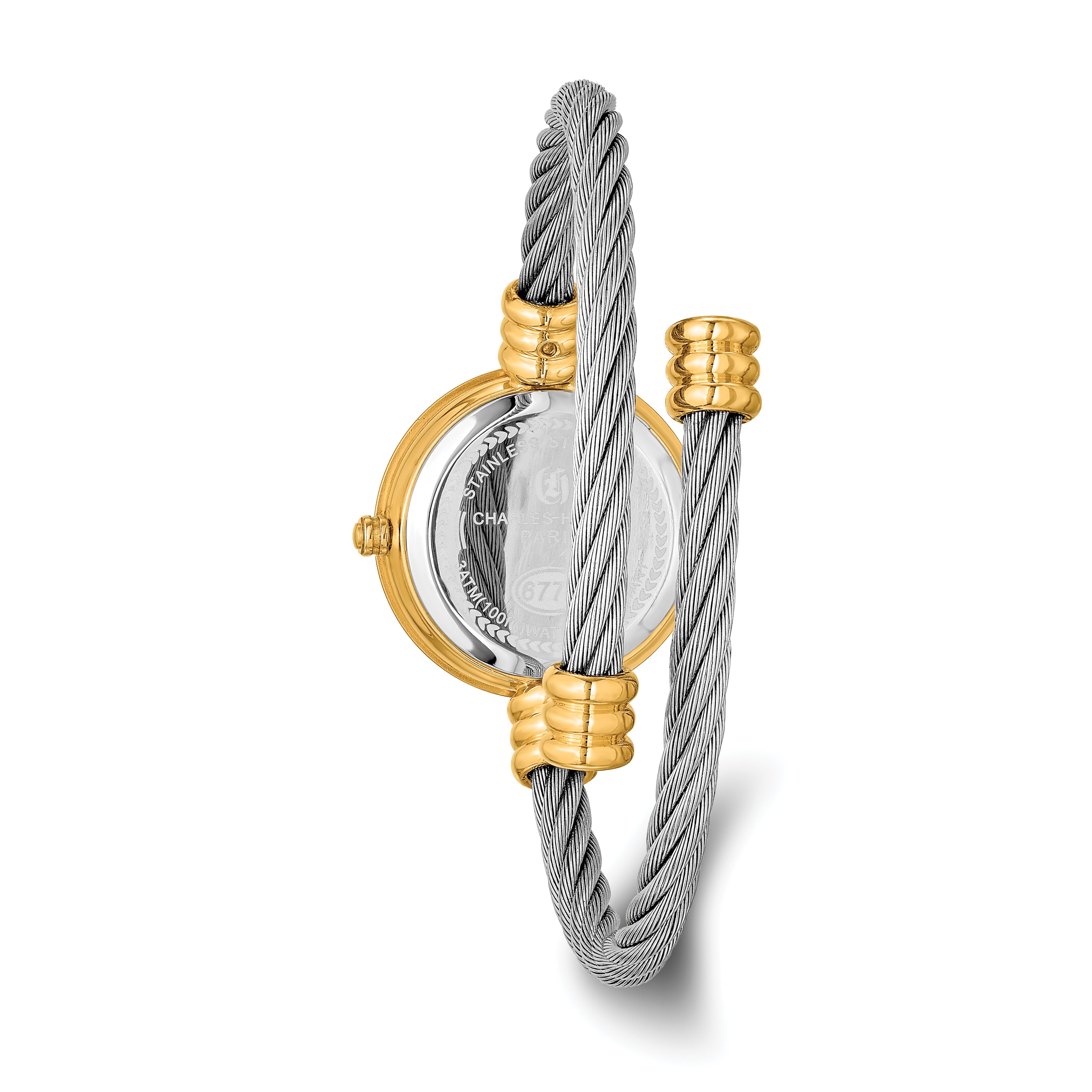 Charles Hubert Gold-finish 7 Color Bezels Stainless Steel Bangle Watch