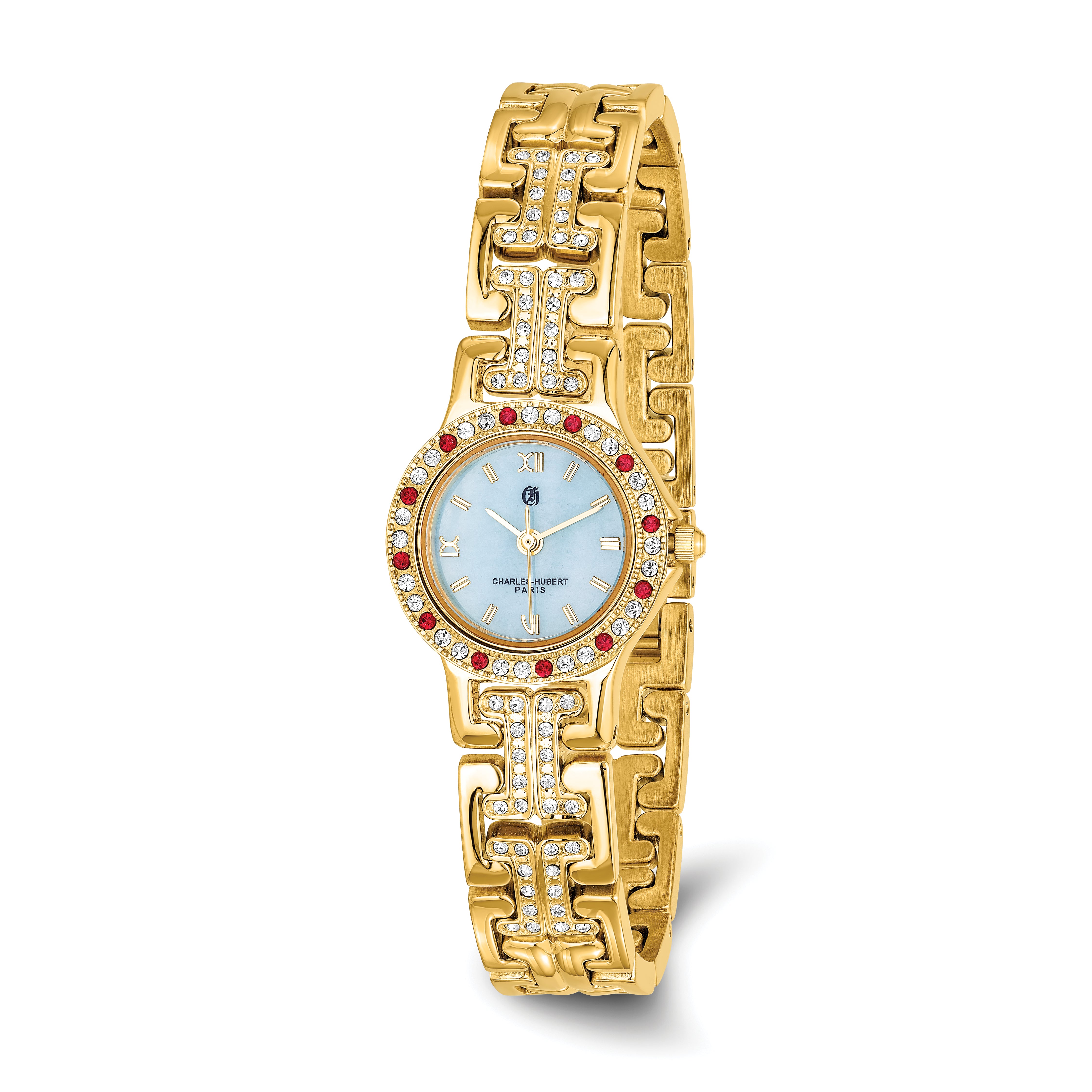 Charles Hubert Gold-finish MOP Dial with 4 Color Bezels Watch