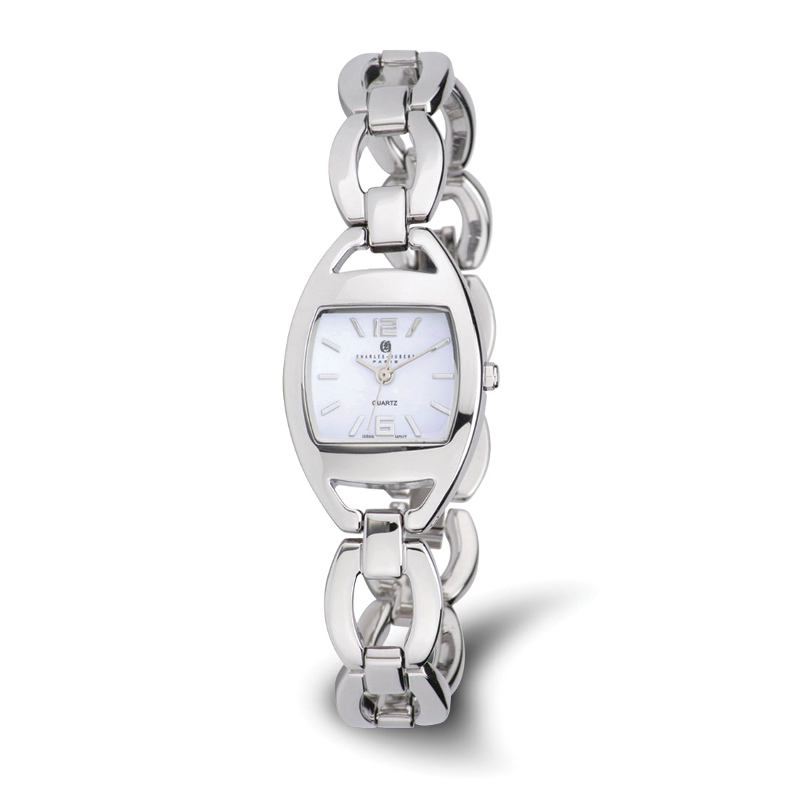 Charles Hubert Chrome-finish White Dial Quartz Watch