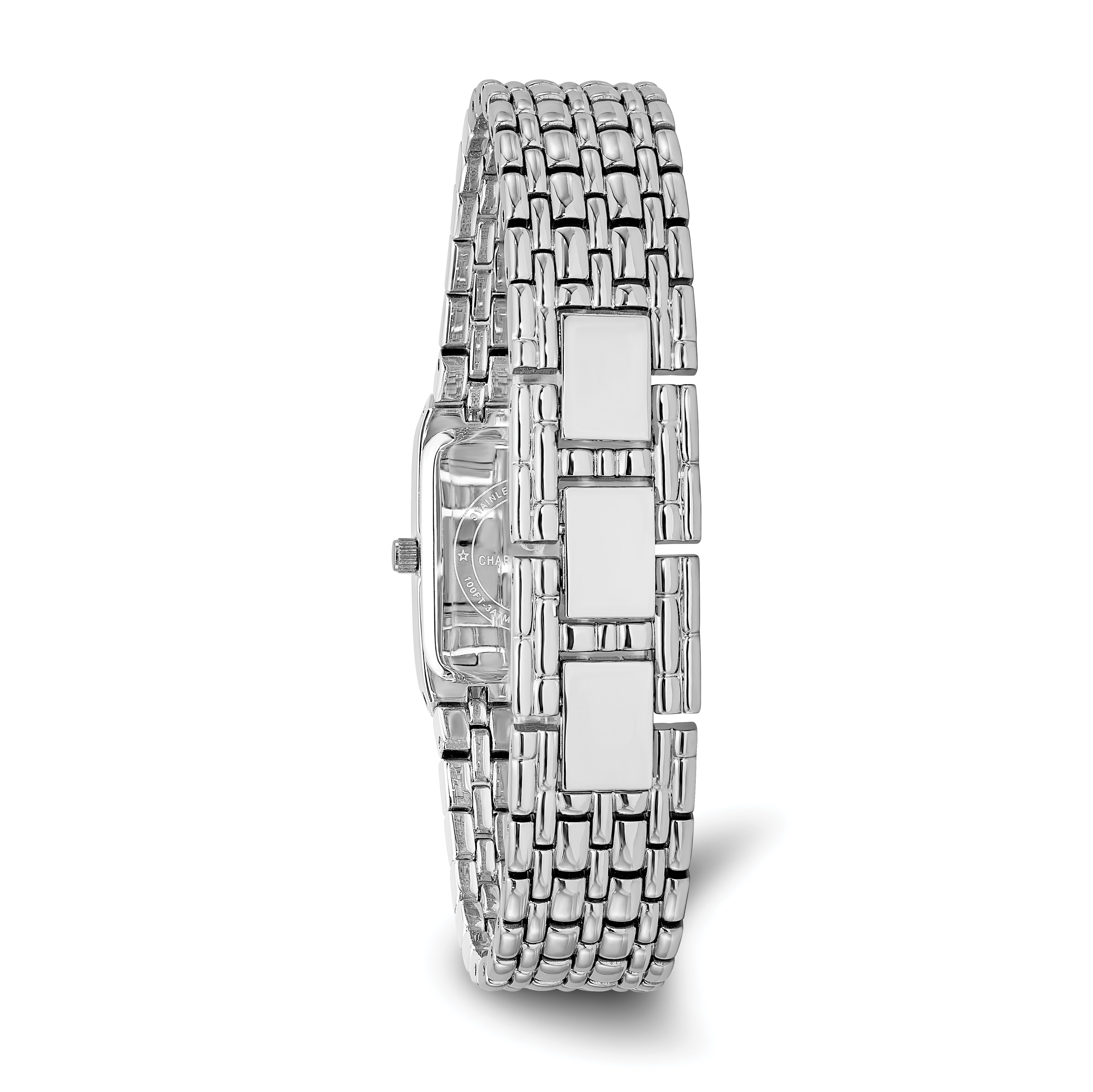 Charles Hubert Chrome-finish White Dial Quartz Watch