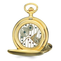 Charles Hubert IP-plated Stainless Steel White Dial Pocket Watch