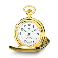 Charles Hubert IP-plated Stainless Steel White Dial Pocket Watch