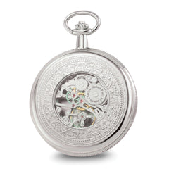 Charles Hubert Chrome-finish Skeleton Dial Pocket Watch