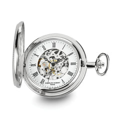 Charles Hubert Chrome-finish Skeleton Dial Pocket Watch
