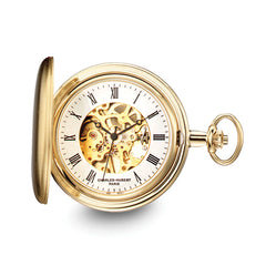Charles Hubert Gold-finish Skeleton Dial Pocket Watch
