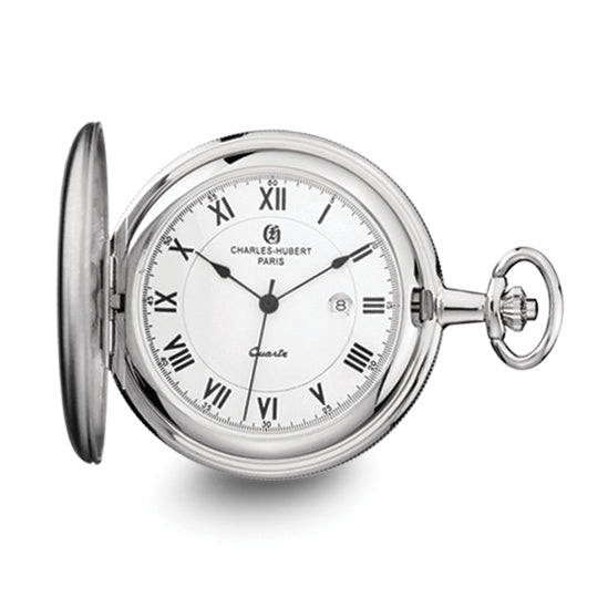 Charles Hubert Chrome-finish White Dial Pocket Watch