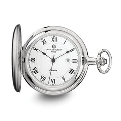 Charles Hubert Chrome-finish White Dial Pocket Watch