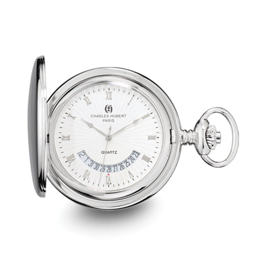 Charles Hubert Chrome-finish White Dial Pocket Watch