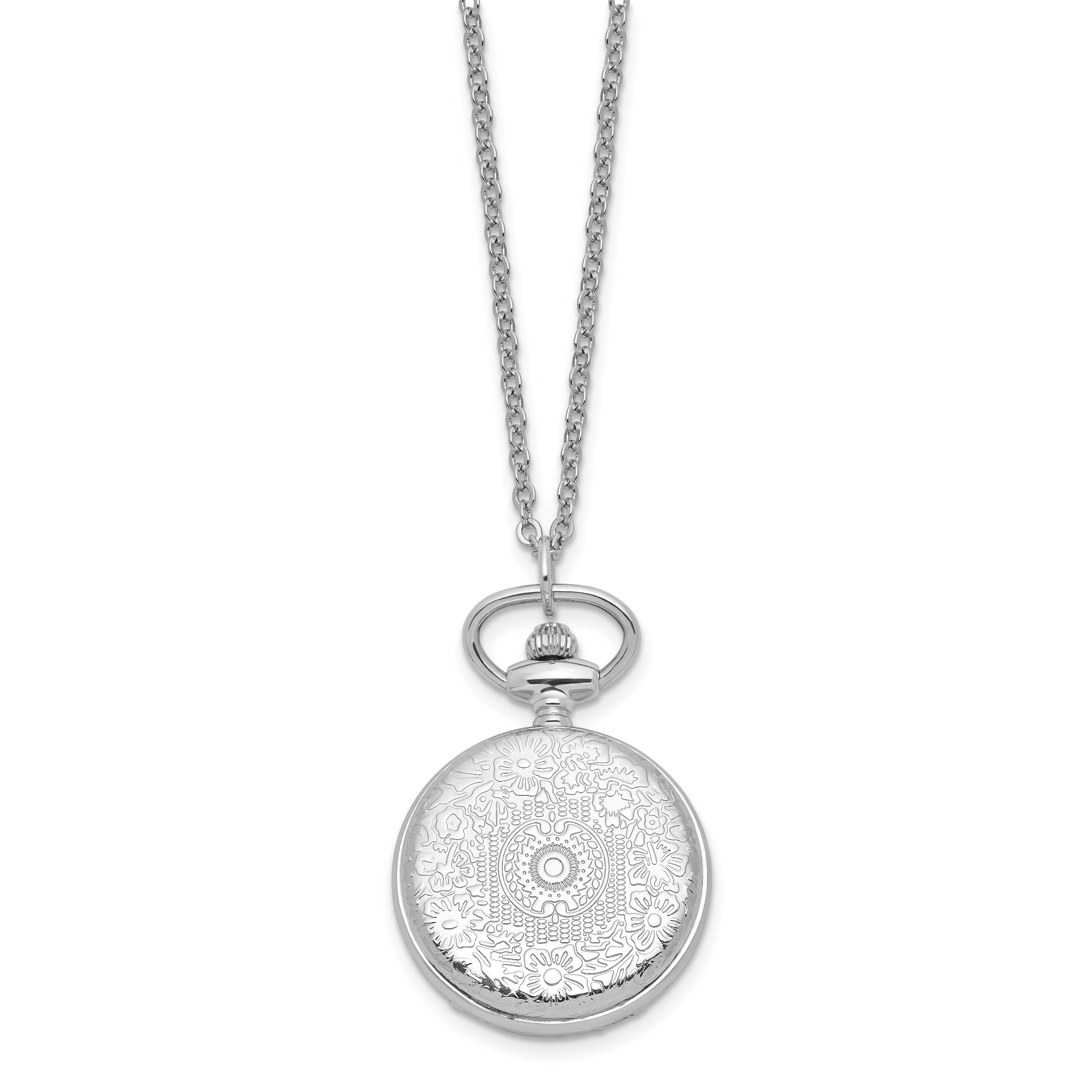 Charles Hubert Two-tone Floral Design Pendant Watch
