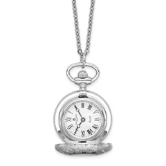 Charles Hubert Two-tone Floral Design Pendant Watch