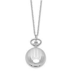 Charles Hubert Chrome-finish Stripe Design Pendant Watch