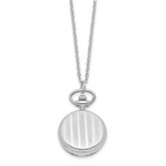 Charles Hubert Chrome-finish Stripe Design Pendant Watch