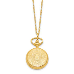 Charles Hubert Gold-finish Scroll Design Pendant Watch