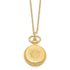 Charles Hubert Two-tone Floral Design Pendant Watch