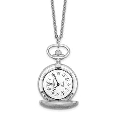 Charles Hubert Chrome-finish Floral Design Pendant Watch