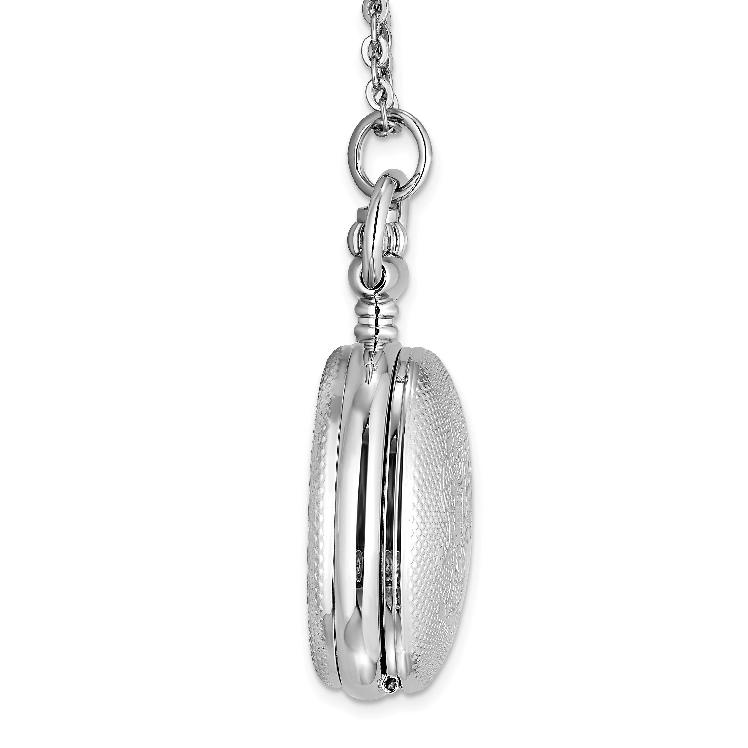 Charles Hubert Chrome-finish Quilted Design Pendant Watch